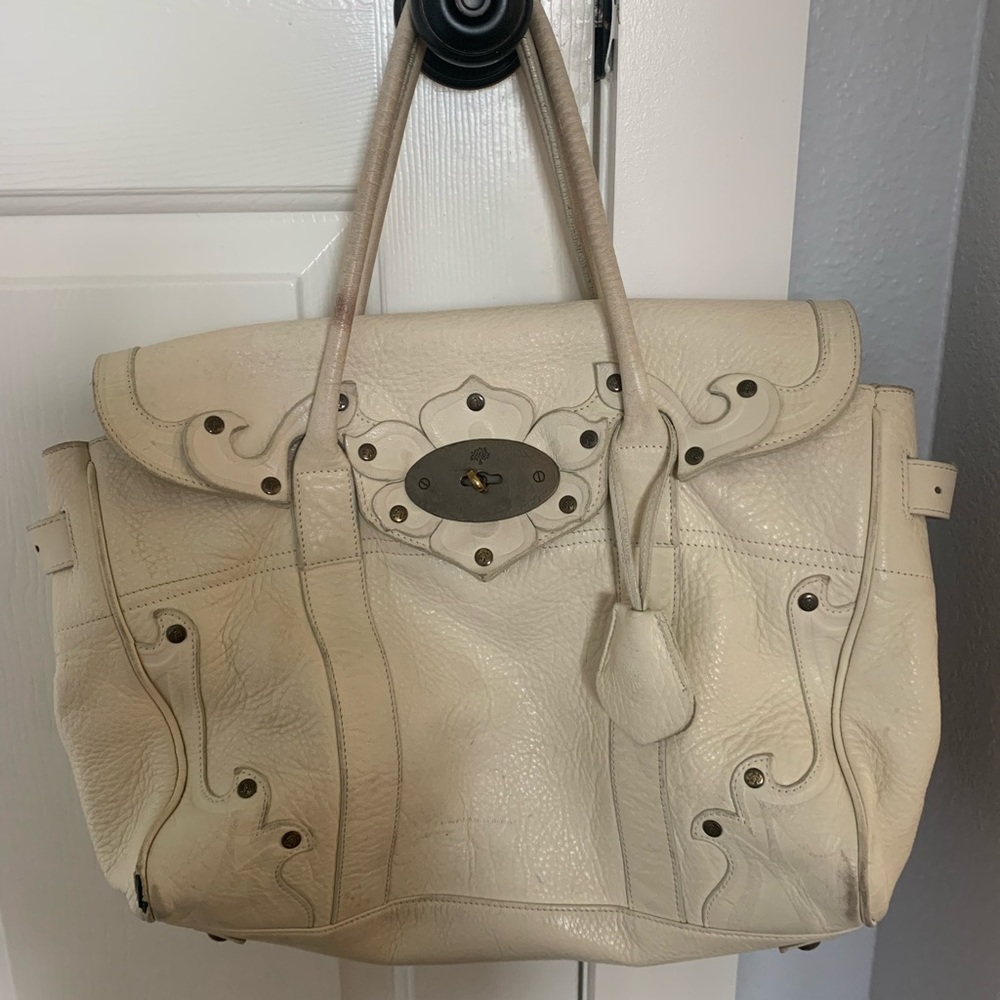 Mulberry leather off white handbag